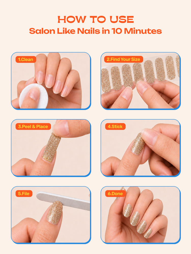 Golden Hour - ROS Beauty Nail Stickers