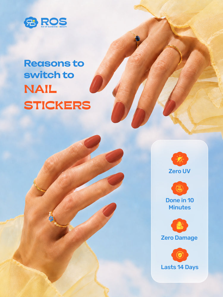 Burgundy Bliss - ROS Beauty Nail Stickers