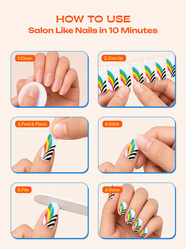 Rainbow - ROS Beauty Nail Stickers