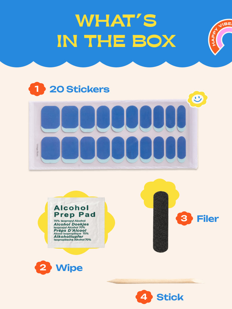 Vintage Blue - ROS Beauty Nail Stickers