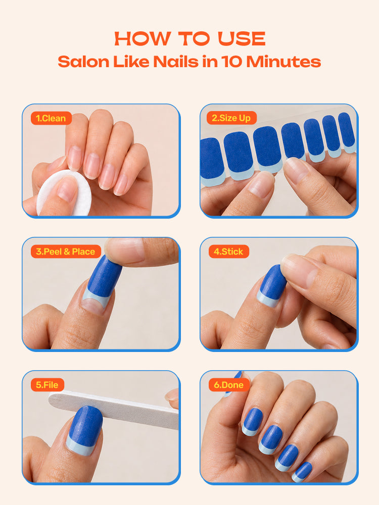Vintage Blue - ROS Beauty Nail Stickers