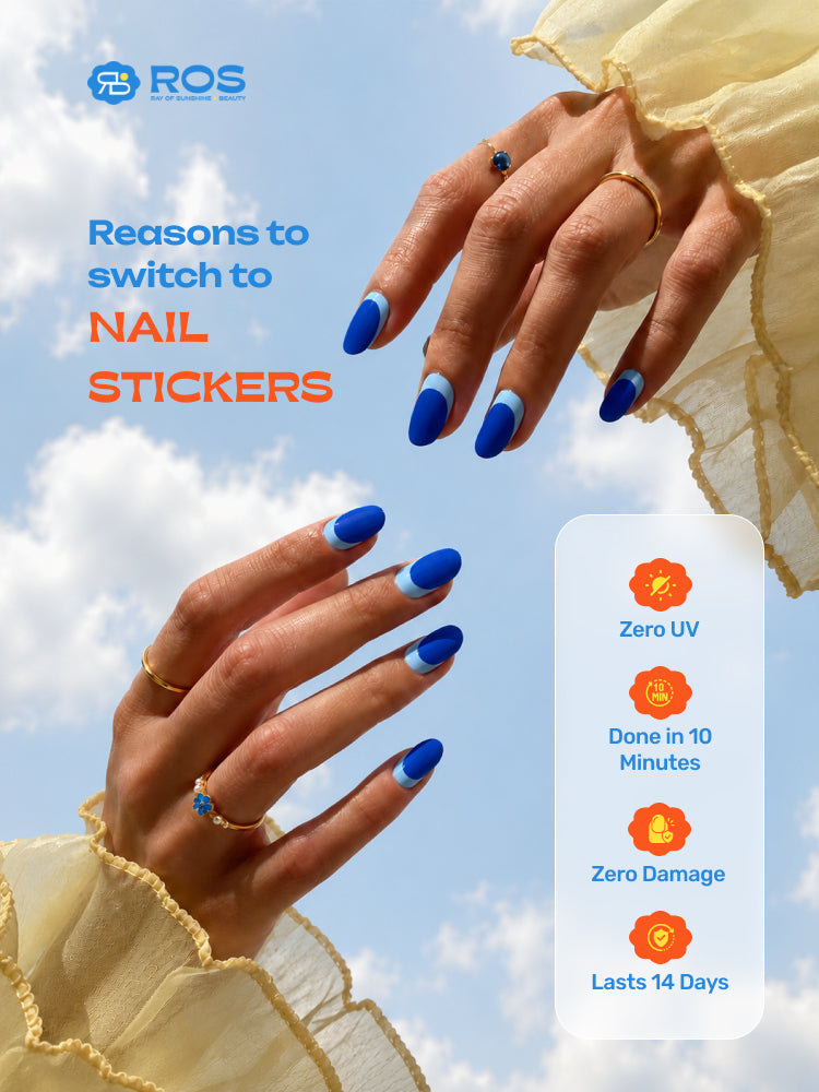 Vintage Blue - ROS Beauty Nail Stickers