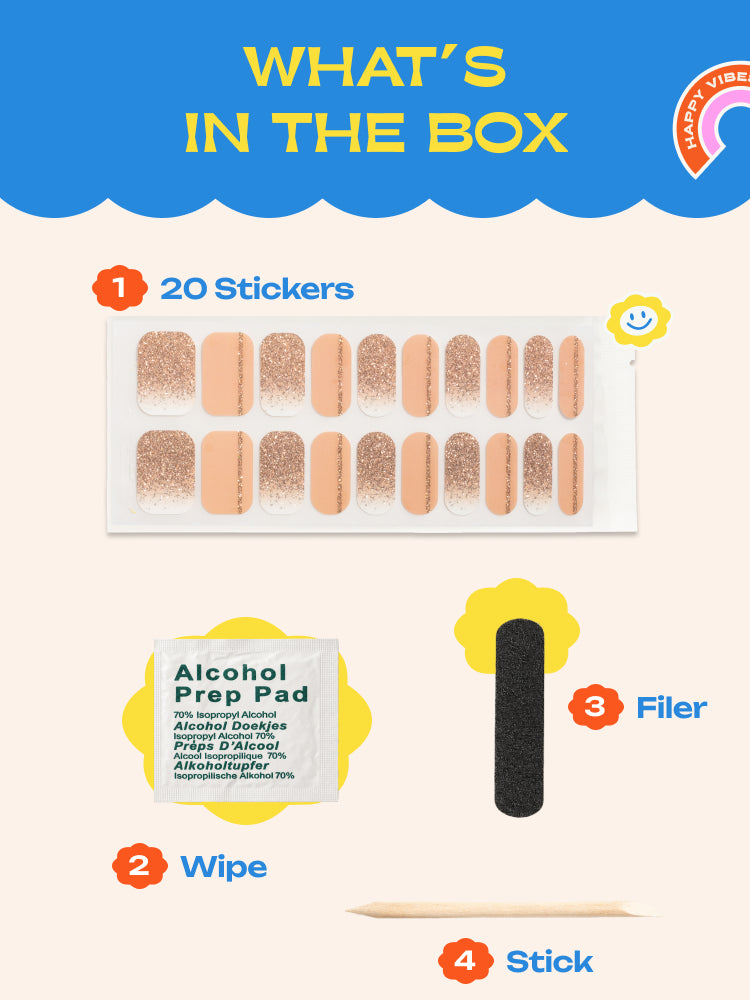 Golden Glow - ROS Beauty Nail Stickers