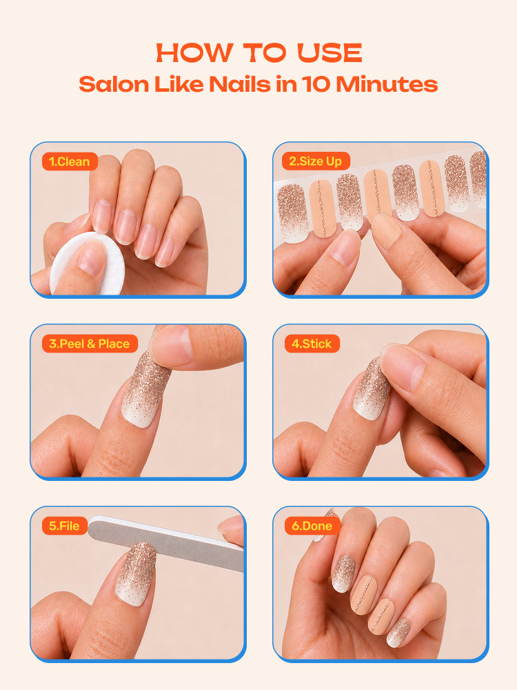Golden Glow - ROS Beauty Nail Stickers