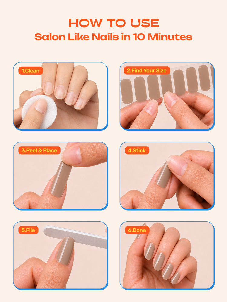 Toasty Taupe - ROS Beauty Nail Stickers