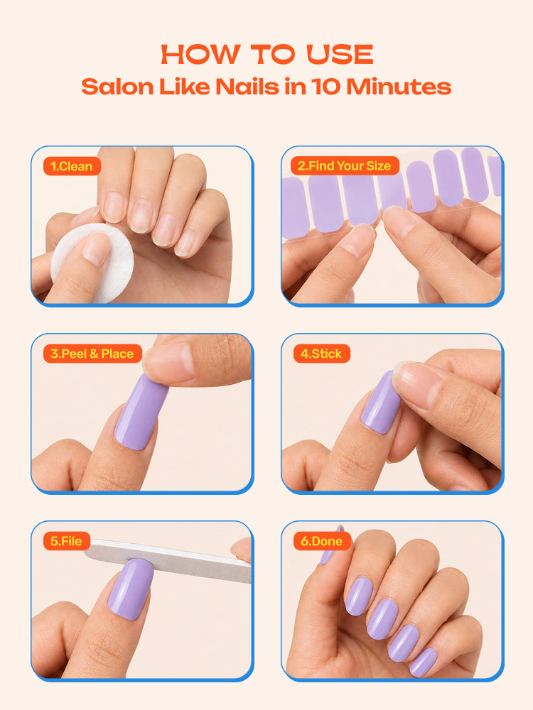 Lilac Whisper - ROS Beauty Nail Stickers